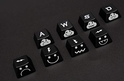 8 Unids / Set Pintura Uv Teclado Mecánico Tapas De Teclas Abs Transparentes Teclas Wasd + Teclas De Dirección