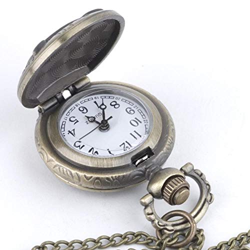 81stgeneration Collar Colgante Reloj de Bolsillo Analógico Cuarzo Estilo Vintage Búho Mujer Latón, 78 cm