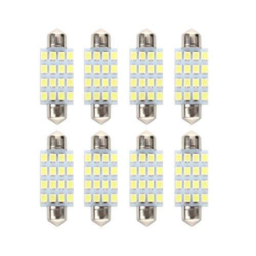 8X Bombilla Lampara 16 LED 3528 SMD 12V Luz Blanco Coche