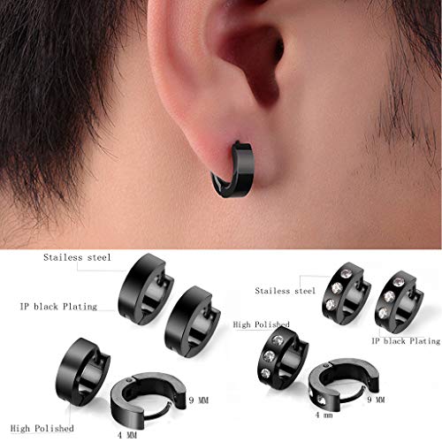 9 Pares de Pendientes de Acero Inoxidable CZ para Hombres Mujeres Pendientes de Oreja Piercing Zirconia cúbico Barbell Helix Tragus