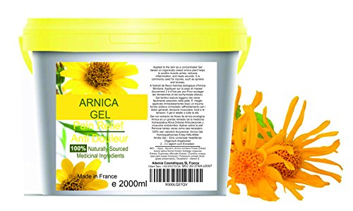 90% Gel de Árnica Montana 2000 g Acción Rápida Remedio herbal 100% Natural para Aliviar el Dolor Anti-inflamatorio Analgésico golpes traumatismos l Deporte