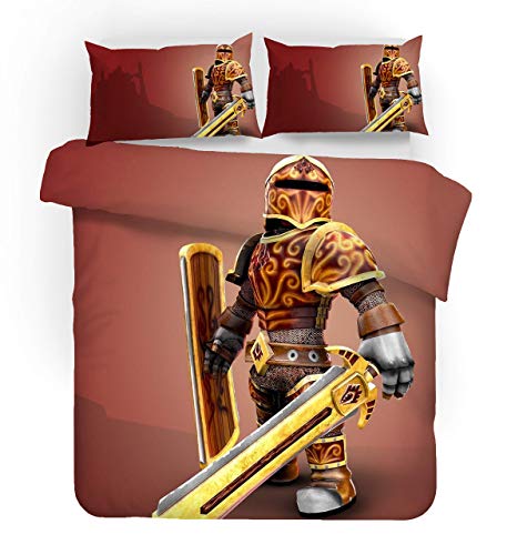 916 Duvet Cover Sets 3D Roblox Printing Cartoon Bedding Set with Zipper Closure 100% Polyester Gift Duvet Cover 3 Pieces Set with 2 Pillowcases L-GB SuperKing102*87"(260 * 220cm)