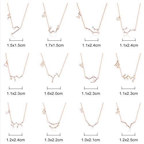 925 Mujer Collares Plata De Ley 12 Constelaciones Colgantes Signos Astrológicos Zodiacos para El Cumpleaños Día De La Madre Joyas De Exclusivo para Regalo Boda Novia,Vigo