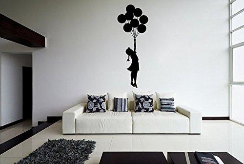 (99 x 100 cm) de la pared del vinilo adhesivo de Banksy escapismo impresionante niña con globos/etiqueta engomada pintada de la calle arte decoración/casa twistfix walplus! + regalo gratis al azar TecGadgets