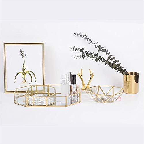 A prueba de polvo y resistente al agua Caja de almacenamiento cosmética - Placas pendientes del collar de cristal de oro cosmética bandejas de belleza maquillaje organizador de la joyería pulsera de c