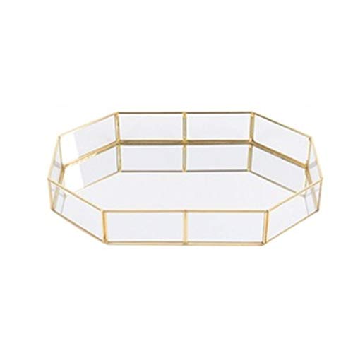 A prueba de polvo y resistente al agua Caja de almacenamiento cosmética - Placas pendientes del collar de cristal de oro cosmética bandejas de belleza maquillaje organizador de la joyería pulsera de c