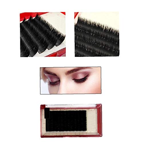 AAGOOD Extensiones de pestañas 0.07mm D Curl extensión del latigazo Artificial Mink extensión de la pestaña del Maquillaje de Proveedores de la Moda de 12 mm Uso Negro 1Set Accesorios de Maquillaje