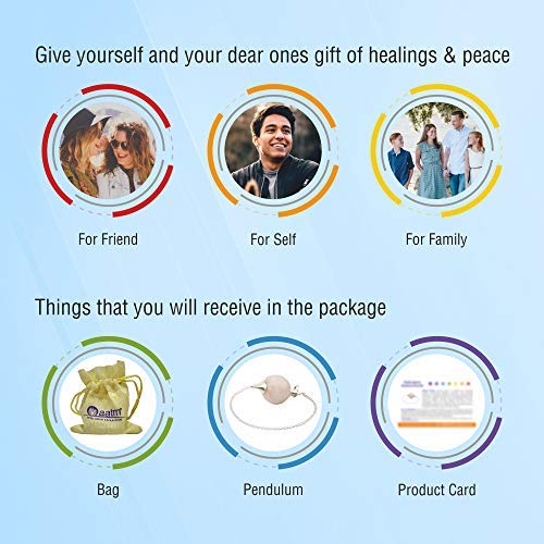 Aatm Natural Healing Rose Quartz Gemstone Round Pointed Reiki Chakra Ball Pendulum for Love and Gift