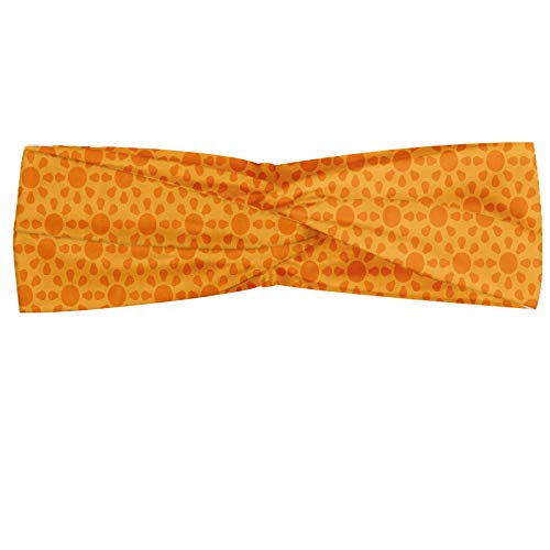 ABAKUHAUS Diadame Dom, Banda Elástica y Suave para Mujer para Deportes y Uso Diario Mandarina Colores infantiles en Warm Tones patrón simétrico, Anaranjado pálido naranja quemado