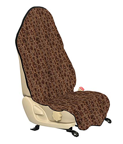 ABAKUHAUS Moderno Cubierto de Asiento de Coche, Panadería temáticas molletes, Protector Antideslizante de Coche de Tamaño Universal, 75x145cm, Redwood Cacao