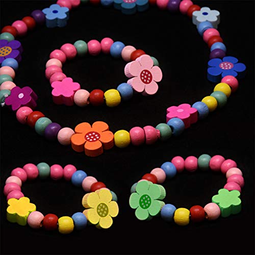 Abalorios de Madera 1000 Piezas de Colores - Cuentas de Madera 8mm Variadas con Cuerda Elástica para Hacer Joyas - Abalorios Redondos para Manualidades, Brazaletes, Collares, Llaveros Madera Natural