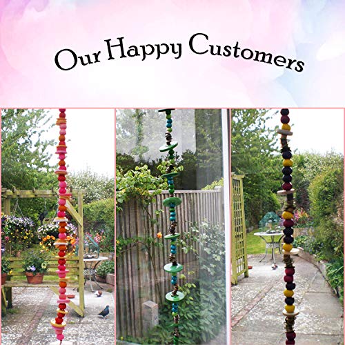 Abalorios de Madera 1000 Piezas de Colores - Cuentas de Madera 8mm Variadas con Cuerda Elástica para Hacer Joyas - Abalorios Redondos para Manualidades, Brazaletes, Collares, Llaveros Madera Natural