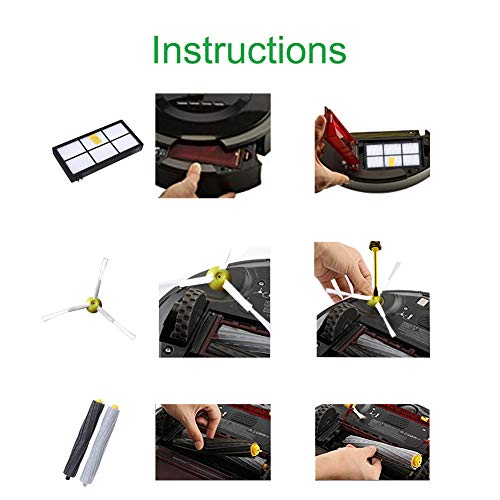 ABClife Kit de Accesorios Compatible con iRobot Roomba Recambios Roomba Series 800 805 850 860 865 866 870 871 880 886 890 891 895 896 900 960 965 966 980 para Robot Aspirador, 24in1