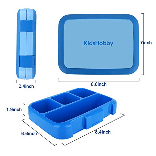 Abree Fiambrera Niños Infantil con 4 Compartimentos Bento Lunch Box con Cuchara Segura Ideal para Escuela Excursiones Merienda