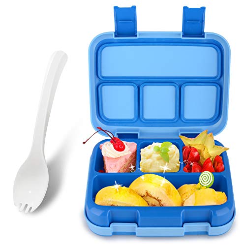 Abree Fiambrera Niños Infantil con 4 Compartimentos Bento Lunch Box con Cuchara Segura Ideal para Escuela Excursiones Merienda