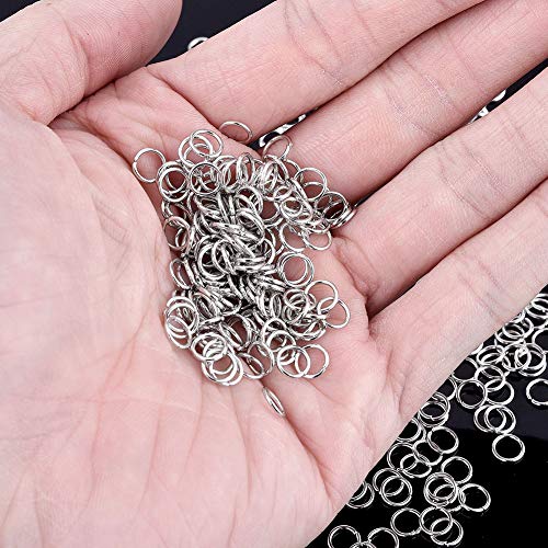 Abrir los anillos del salto aleación duradera abren los anillos del salto de la joyería que hace Starter Kit de Suministros fabricación de la joyería y collar de plata reparación de 8 mm 100pcs