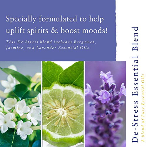 Absolute Aromas Aceite para Masajes Y Baño De-Stress de 100ml - Aceites Esenciales Puros de Incienso, Lavanda, Jazmín y Rosa en una Base de Aceite de Jojoba, Almendras Dulces y Onagra Vespertina