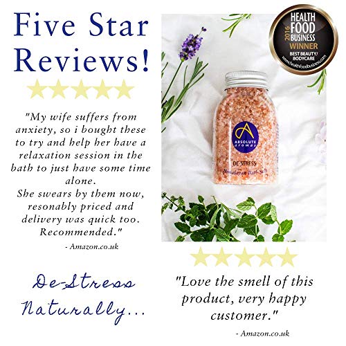 Absolute Aromas Sales de baño de 'Destress' 625g Bolsa de Recarga - Sales Rosadas del Himalaya - Con una Mezcla Relajante de Aceites Esenciales