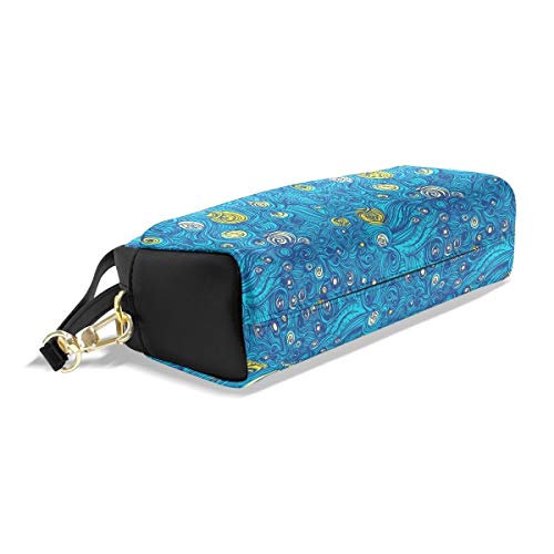 Abstract Sky Portátil PU de cuero Estuche de lápices Bolígrafo escolar Bolsas de papelería Estuche de maquillaje Bolsa de cosméticos Gran capacidad