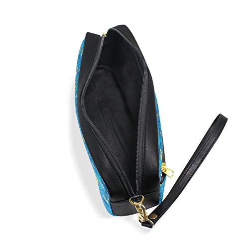 Abstract Sky Portátil PU de cuero Estuche de lápices Bolígrafo escolar Bolsas de papelería Estuche de maquillaje Bolsa de cosméticos Gran capacidad