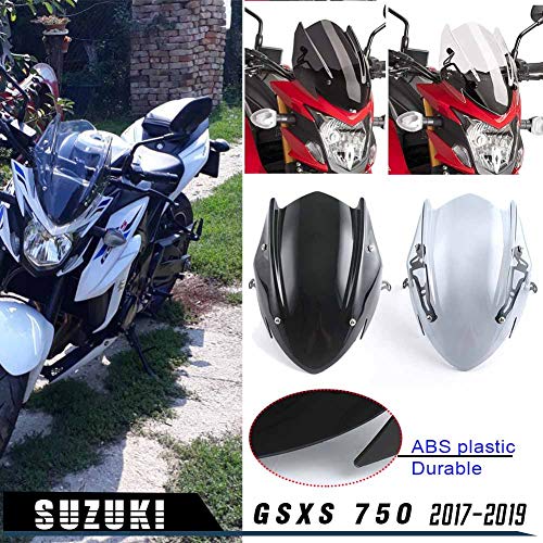 Accesorios de la motocicleta GSXS 750 parabrisas parabrisas pantalla con soporte para S-u-z-u-k-i GSX-S 750 GSXS750 2017 2018 2019 (Humo ligero)