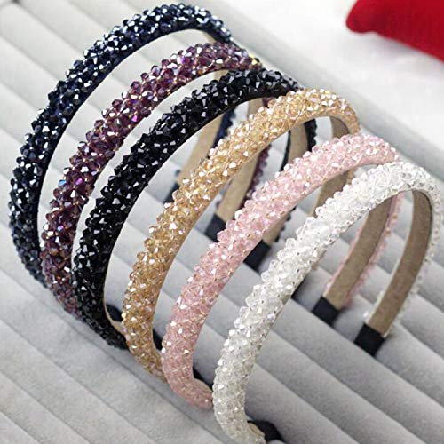 Accessorie Diamond Hair Band Para Las Mujeres Crystal Pearl Beaded Hair Hoop Hairbands Rhinestone Hair Bows Headbands Sweet Girls Accesorios para el Cabello - Púrpura -