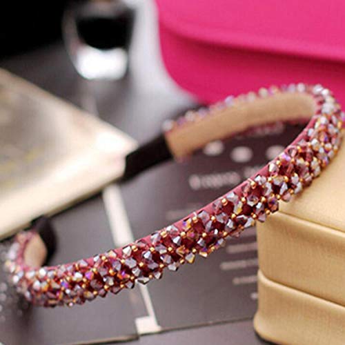 Accessorie Diamond Hair Band Para Las Mujeres Crystal Pearl Beaded Hair Hoop Hairbands Rhinestone Hair Bows Headbands Sweet Girls Accesorios para el Cabello - Púrpura -