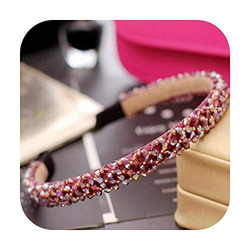 Accessorie Diamond Hair Band Para Las Mujeres Crystal Pearl Beaded Hair Hoop Hairbands Rhinestone Hair Bows Headbands Sweet Girls Accesorios para el Cabello - Púrpura -