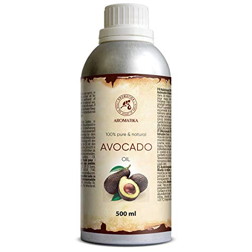 Aceite de Aguacate 500ml - Persea Gratissima Oil - Sudáfrica - Avocado Oil - 100% Puro y Natural Mejores Beneficios para Piel - Cabello - Cuidado Facial - Aceite Aguacate en Botella de Aluminio