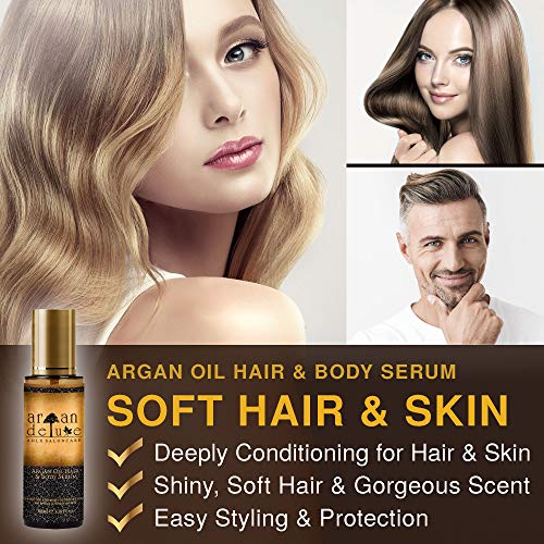 Aceite de Argán Deluxe de alto nivel, avalado para peluquerías 100 ml. Aporta hidratación, flexibilidad, brillo y una agradable fragancia para el cabello.