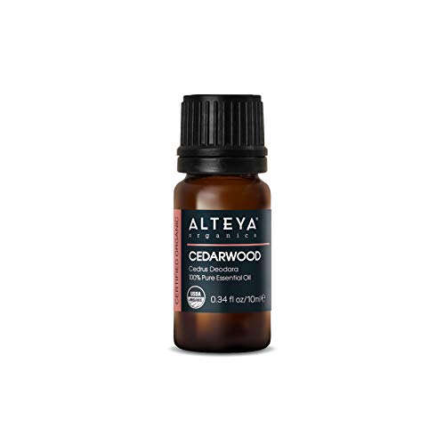 Aceite de cedro orgánico Alteya (Cedrus Atlántica) 10 ml - Aceite esencial de madera de cedro 100% orgánico certificado por el USDA.