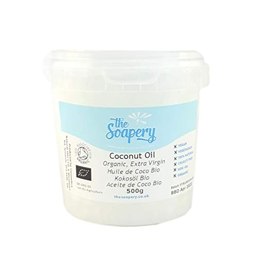 Aceite de coco extravirgen, puro, crudo, con certificado orgánico y prensado en frío. 500 g