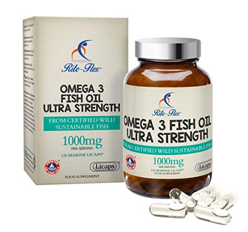 Aceite de Pescado con Omega 3 RiteFlex 330/220mg EPA DHA | 120 Marine Licaps® | Ayuda al Buen Funcionamiento de la Visión y el Cerebro | Procedente de Peces el Libertad Sostenibles Certificados 1000mg