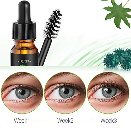 Aceite de ricino para el crecimiento del cabello, cejas, suero orgánico de crecimiento de pestañas prensado en frío con un aplicador