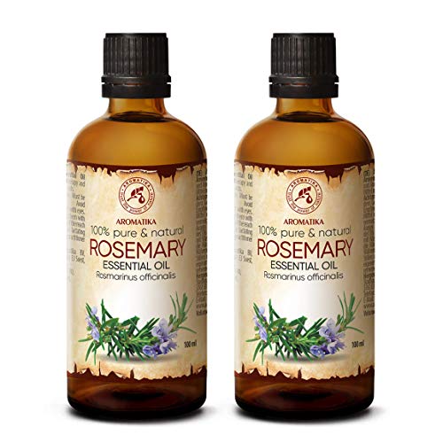 Aceite de Romero 2 x 100ml - Rosmarinus Officinalis - España - 100% Puro y Natural - Mejor para Aromaterapia - Baño de Aroma - Difusor - Fragancia para el Hogar - Rosemary Essential Oil 200ml