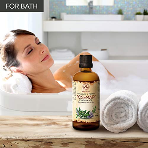 Aceite de Romero 2 x 100ml - Rosmarinus Officinalis - España - 100% Puro y Natural - Mejor para Aromaterapia - Baño de Aroma - Difusor - Fragancia para el Hogar - Rosemary Essential Oil 200ml