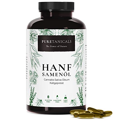Aceite de Semilla de Cáñamo (Cannabis Sativa) Prensado en Frío - 180 Cápsulas Dosis Alta | 1000mg Hemp Seed Oil Suplementos Naturales Omega 3-6-9 | Analizada en Laboratorios, Producida Alemania