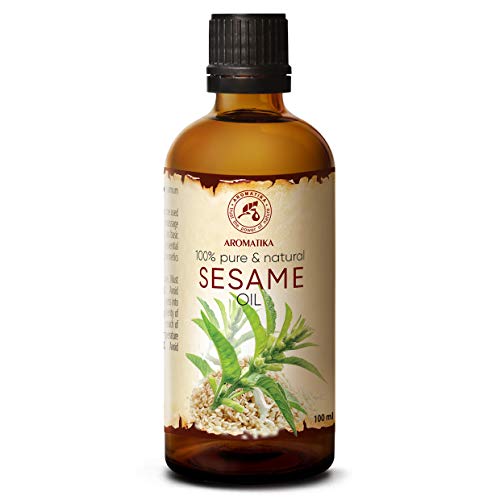 Aceite de Sésamo 100ml - Sesamum Indicum - México - 100% Puro y Natural - Cuidado Intensivo para el Rostro - Cuerpo - Cabello - Piel - para Masaje - Cuidado Corporal - Sésamo - Ajonjolí Aceite