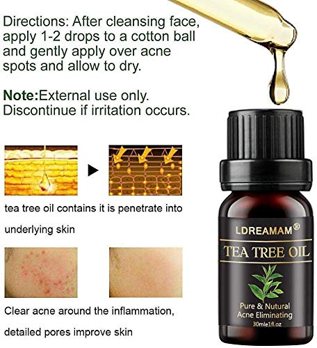 Aceite esencial de árbol de té,tee tree oil,ceites de aceites esenciales,Aromaterapia Aceite Aromático,para Humidificador y Difusor Aroma,para cara y Cuerpo masaje
