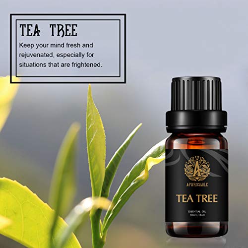 Aceite esencial de aromaterapia Árbol del té, Esencial Oil Tea Tree Perfume (0,33 oz - 10 ml), Aceites de fragancia del árbol del té 100% puros para difusor, Humidificador, Masaje, Aromaterapia,Hogar