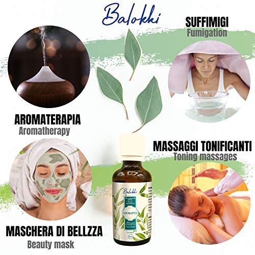 Aceite Esencial de Eucalipto Puro 100% + Ebook Gratis • Origen Español • Aromaterapia&Difusor • Masajes Vigorizantes • Grado Alimentario • Calmante y Purificante • Vidrio 50ml