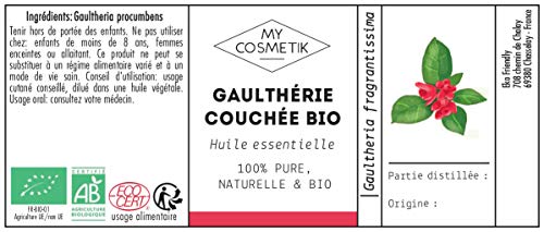 Aceite esencial de gaulteria acostada orgánico - MyCosmetik - 10 ml