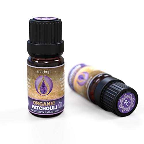 Aceite esencial de pachulí, con certificado ecológico, 100% puro, grado terapéutico para aromaterapia, masajes, con libro electrónico de regalo, 10 ml (Pogostemon cablin)