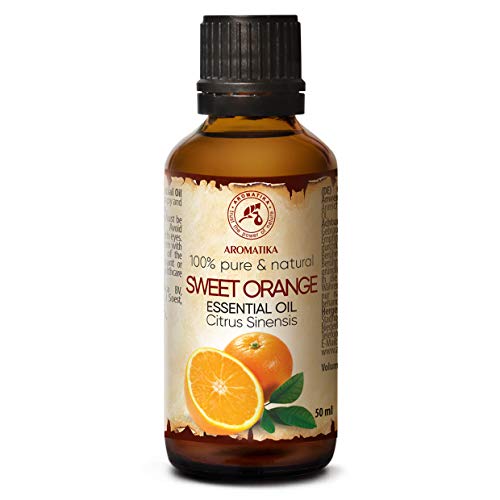 Aceite Esencial Naranja Dulce 50ml - Citrus Sinensis - Brasil - 100% Puro y Natural - usado para la Aromaterapia - Baño - Cuidado corporal - Bienestar - Cosmética - Relajación - Masaje