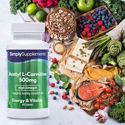 Acetil L-Carnitina 500mg - ¡Bote para 2 meses! - Apto para veganos - 60 Comprimidos - SimplySupplements