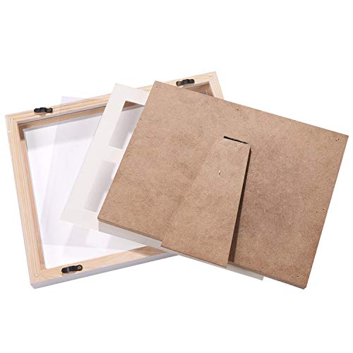 Acobonline Kit de Marco de madera Para Manos y Huellas de bebé para niños y niñas. No se agrieta al secar. (Negro-Arcilla)