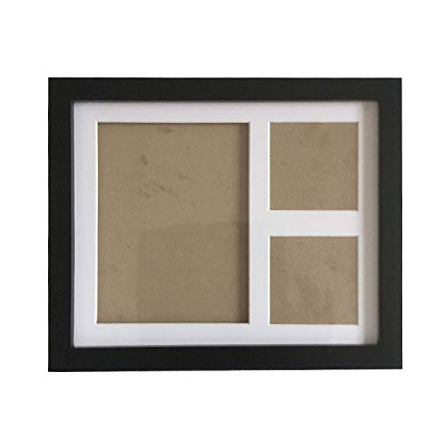 Acobonline Kit de Marco de madera Para Manos y Huellas de bebé para niños y niñas. No se agrieta al secar. (Negro-Arcilla)