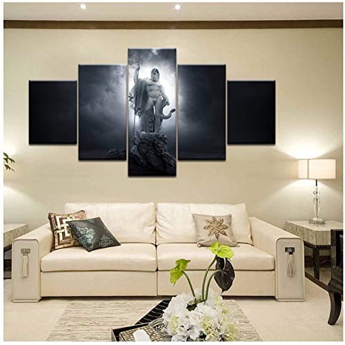 ad God of War Ascension Poseidon Estatua   Arte de la Pared Pinturas sobre Lienzo de la mitología Griega Imágenes Decoración para el hogar HD Impresiones Carteles -30x40 30x60 30x80cm Sin Marco