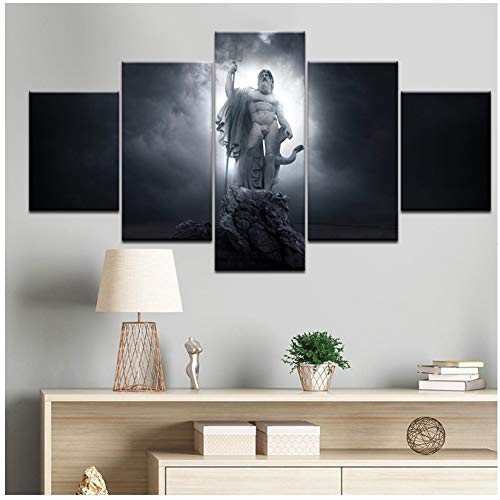 ad God of War Ascension Poseidon Estatua   Arte de la Pared Pinturas sobre Lienzo de la mitología Griega Imágenes Decoración para el hogar HD Impresiones Carteles -30x40 30x60 30x80cm Sin Marco