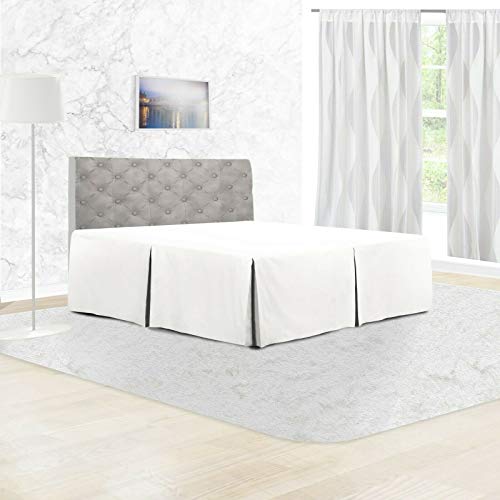 Adam Home 68 Pick Faldas de la cama Hoja Caja Plisado (White, Double)ES